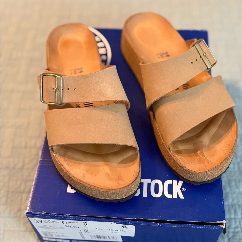 papillio by Birkenstock Light Brown Slide Sandals 39